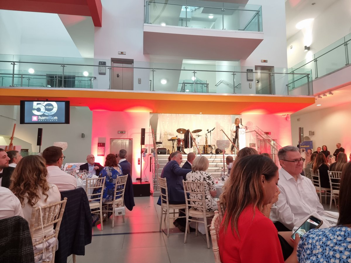 newsmulg's tweet photo. Marking 50 years of @HamiltonArchLLP at @UlsterMuseum. The museum's revamp and extension in which we are sitting in was designed by the firm #ha50 https://t.co/kRbTCl0Kbs