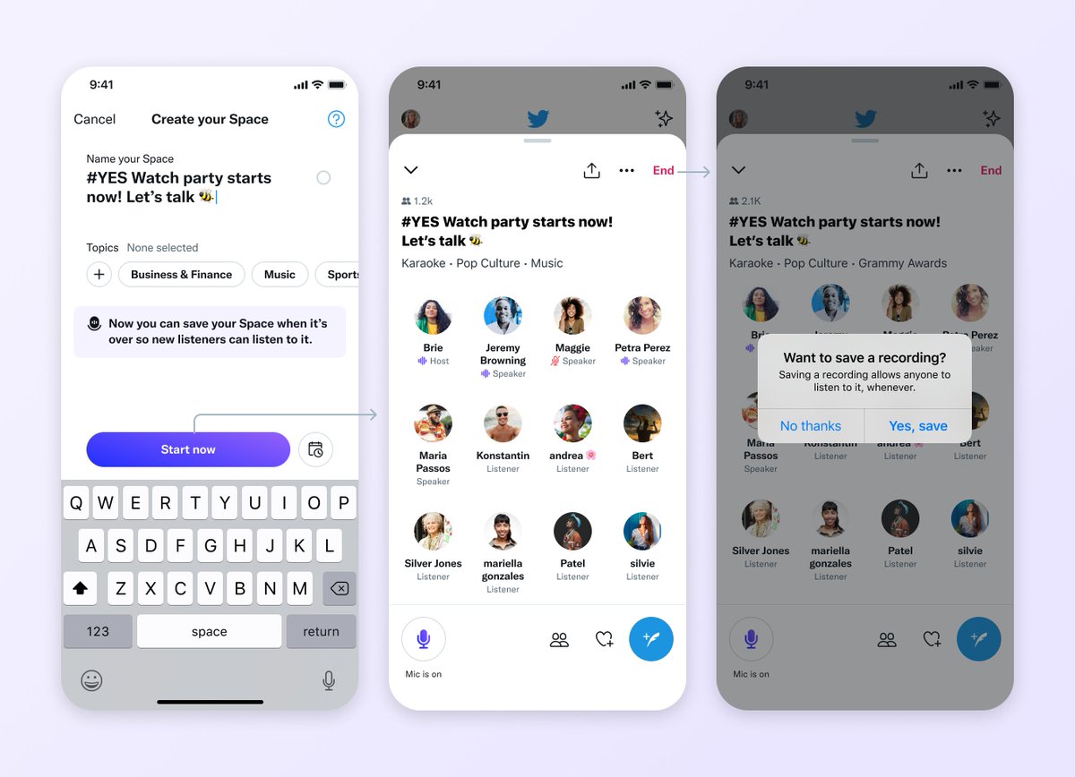 XSpaces's tweet photo. it’s a bummer when you forget to press record before starting a Space, we know

so we’re running an experiment on iOS that gives you the option to save a recording of the Space when it’s finished! https://t.co/BFmlSRD2y1