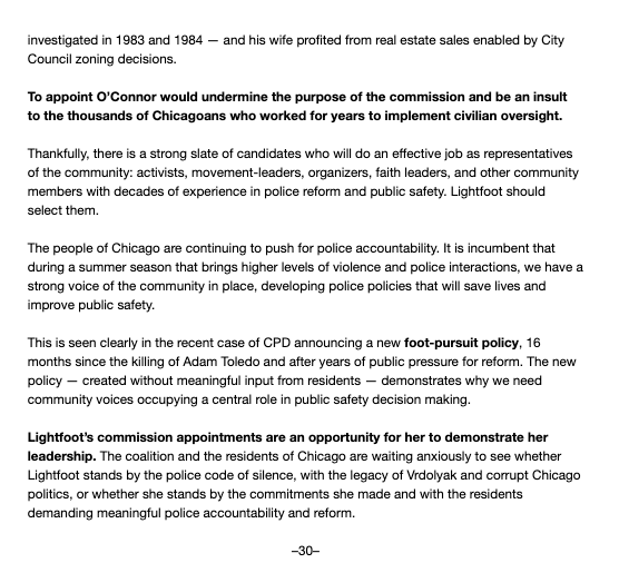 erin_hegarty's tweet photo. Empowering Communities for Public Safety coalition in a letter urges @chicagosmayor to "stop dragging her feet," name 7 members of interim civilian commission charged w/ CPD oversight. Alders sent Lightfoot their recommendations 37 days ago. Oversight ord was approved ~1 year ago https://t.co/MuQpIAXI9a