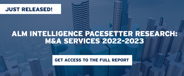 Our analyst team has just released the 2022 M&amp;A Services Report. The research has found that innovators among professional services providers are responding to growing investor demand for help with delivering on longer-term deal strategy - learn more: alm.com/intelligence/p….