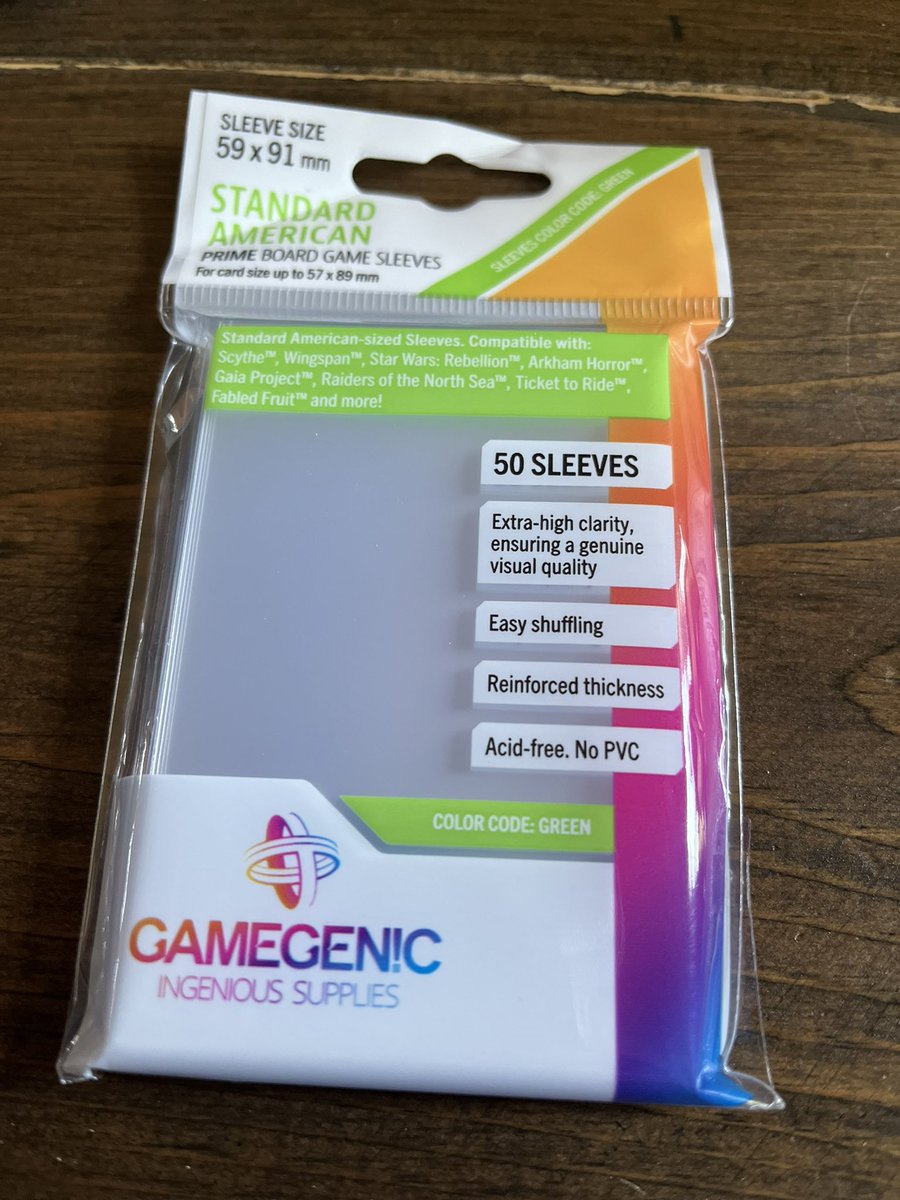 TheFeinsGaming's tweet photo. Keeping your card-based games intact and clean is a must! That’s why I picked up a few packs of @Gamegenic_  green sleeves to keep my cards nice and protected for the hours of play ahead!  Happy gaming! #cards #boardgame #tabletopgaming #fun #boardgames https://t.co/y5Wrzgydi8