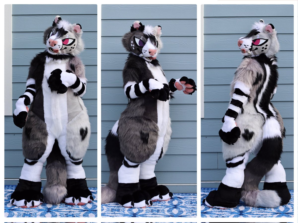 hounds_teeth's tweet photo. finally pics of this fullsuit comm ! asymmetrical kitty with embroidered eyelids, love how this one came out 🐆 @shibafangs https://t.co/iS0pKisrw0