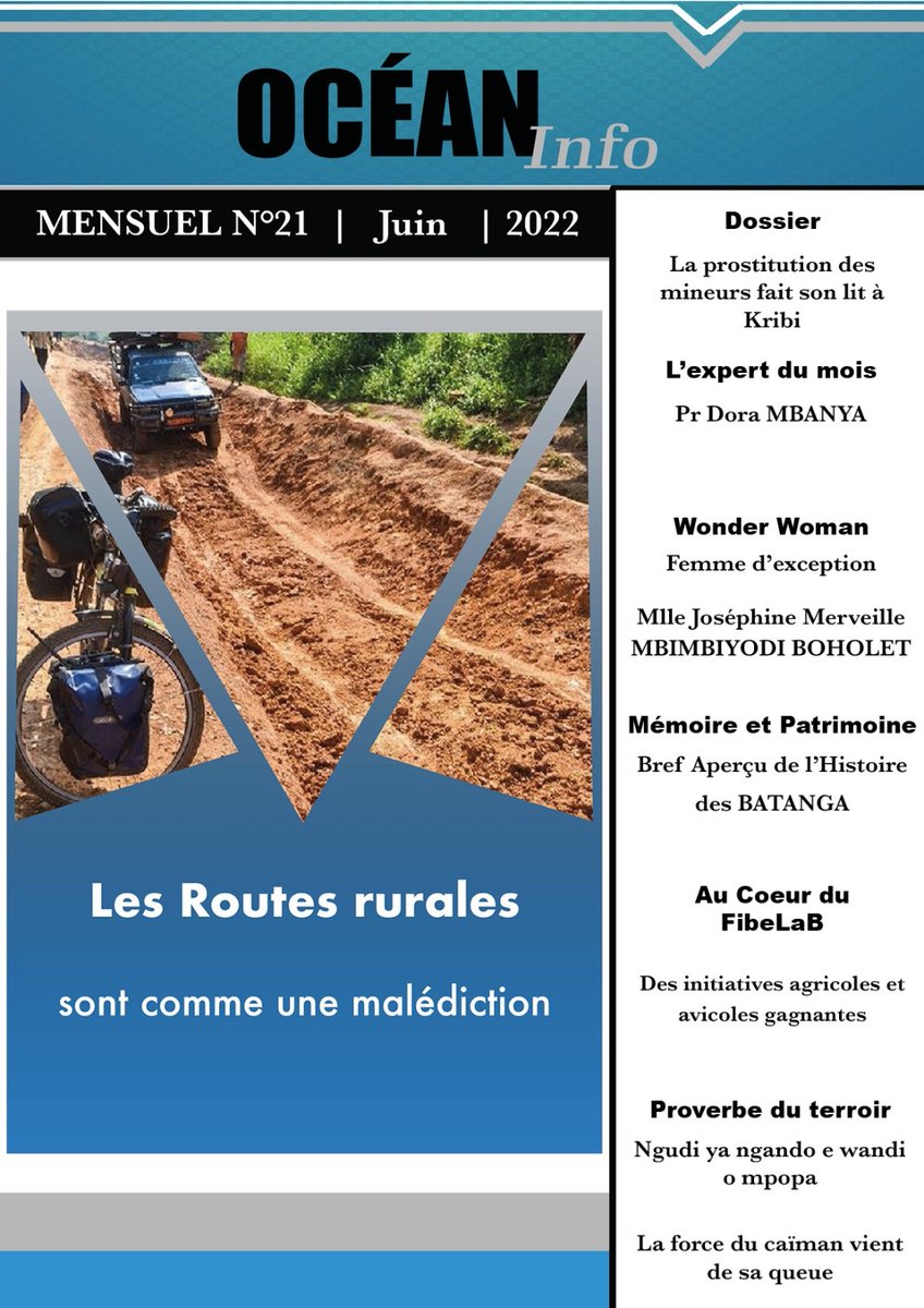 RadioCultureFm's tweet photo. Le magazine Océan Info du mois de Juin  2022 est désormais disponible... Merci de réclamer votre copie ! 

Agréable lecture. 

#Ocean #Magazine #Cameroon #Cameroun #FIBE #Webzine #Kribi #Mvengue #Lolodorf #Akom2 #Bipindi #Lokoundje #Campo #Niété #CultureFM https://t.co/21IU70xFLh