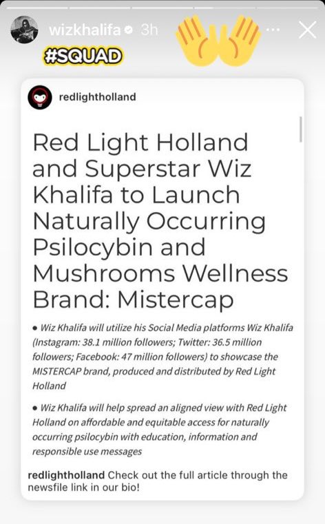 toddmshapiro's tweet photo. . @redlightholland x @wizkhalifa - thanks for the love on Instagram! 

They call me Mister. #MISTERCAP https://t.co/Mgn0XfgPZT