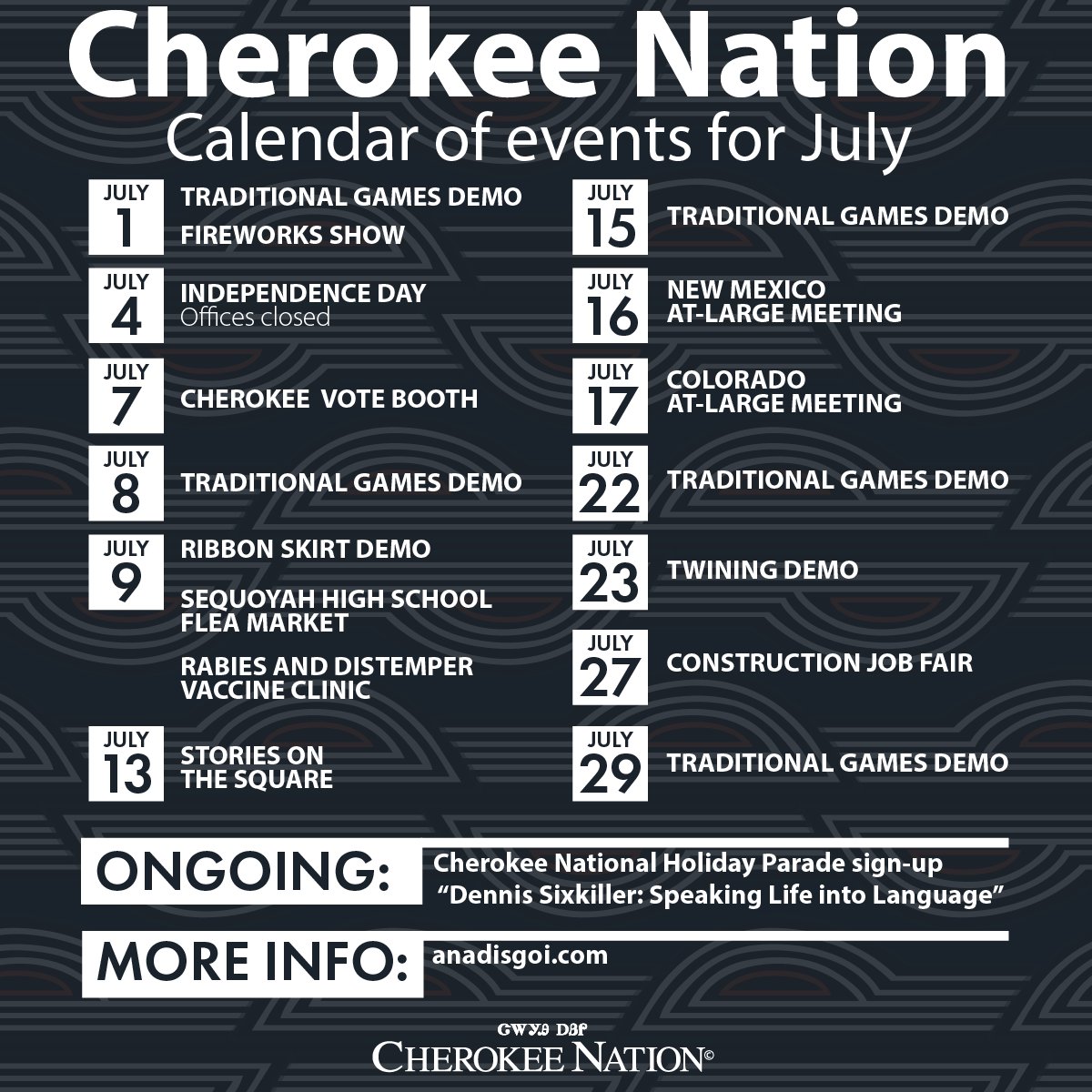 Cherokee Nation on Twitter "Cherokee Nation has plenty going on in the