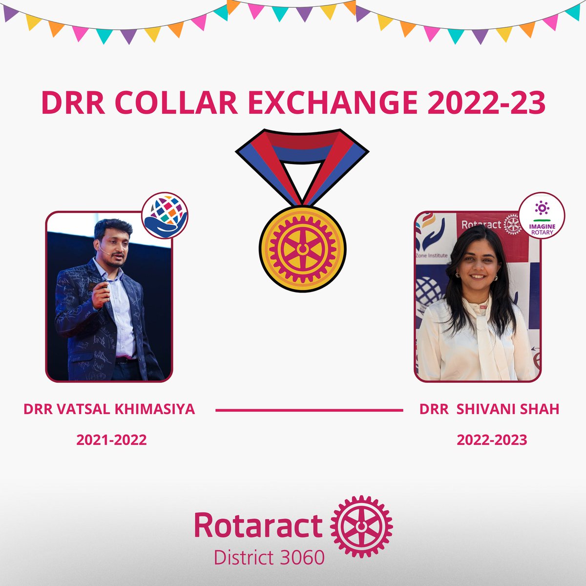 The torch of Rotaract, being passed from one leader to another; the responsibility shifting from one shoulder to the other!! The time when we bid our goodbyes to the year gone by and brace ourselves for the year coming ahead! 

DRR Shivani Shah,
Our leader for the year 2022-2023