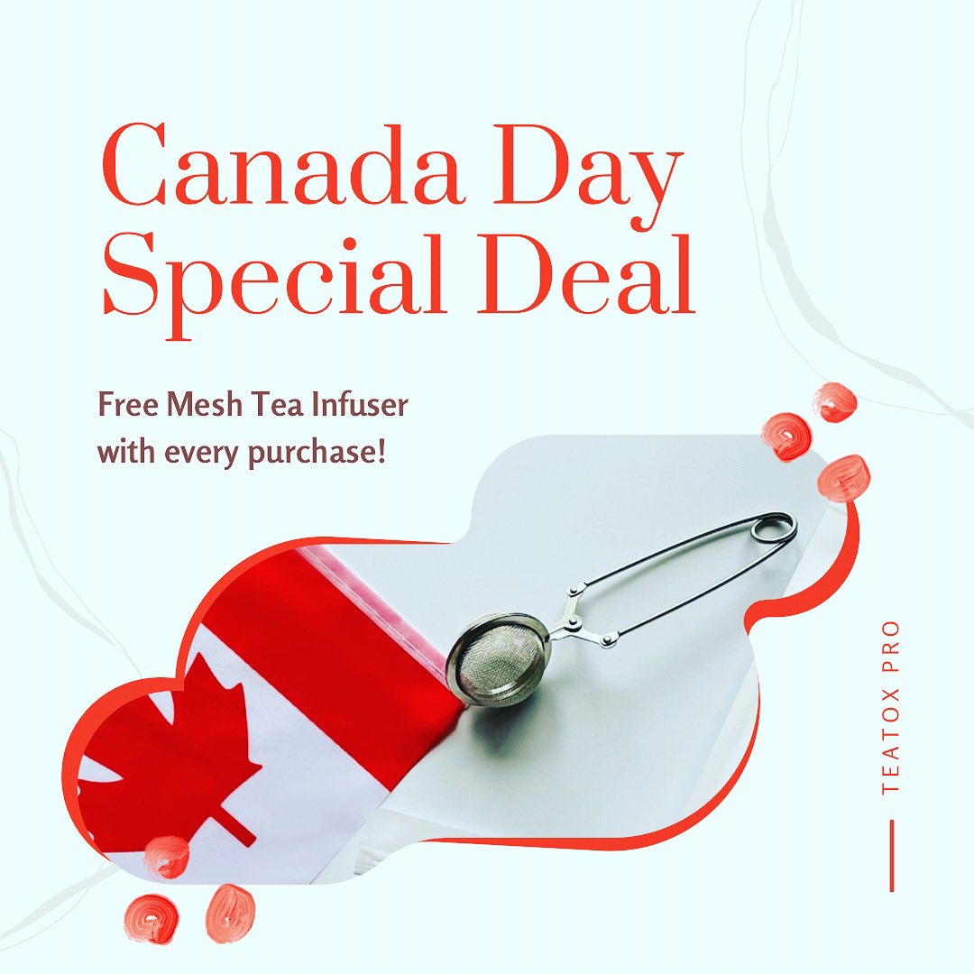 teatoxpro's tweet photo. Oh Canada🇨🇦 
Got your favourite Teatox Pro teas? Get your 🎉FREE🎉 Mesh Tea Infuser now!
This mesh tea infuser make great stocking stuffer for tea lovers.
#CanadaDay2022 https://t.co/nw9pTJYLYG