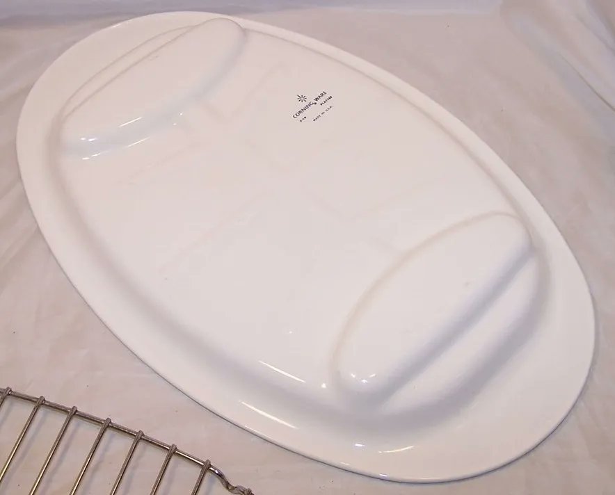 Great find! Has wire rack included! Corningware Roasting Serving Platter, Cornflower, P 19, Made in USA buff.ly/3xcZ4xJ