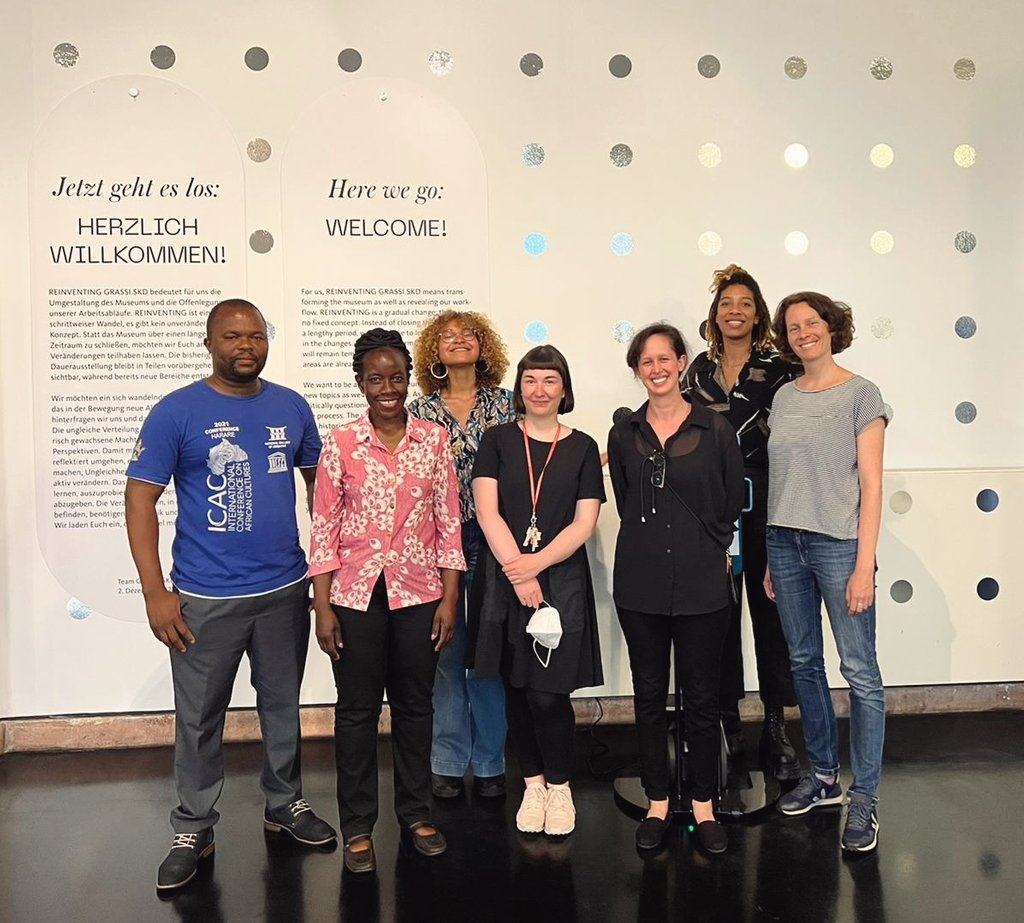 It was great having you visit, Livingstone Muchefa (@wekwaMuchefa), Salomé Ysebaert (@africamuseumbe),  Stephanie Endter (@weltkulturenffm), and Lydia Nafula (@museumsofkenya)! Thanks to Vanessa Opoku (@vaopoku_) and Bastian Sistig (@PARA_Kollektiv) for the tour! @TheMuseumsLab