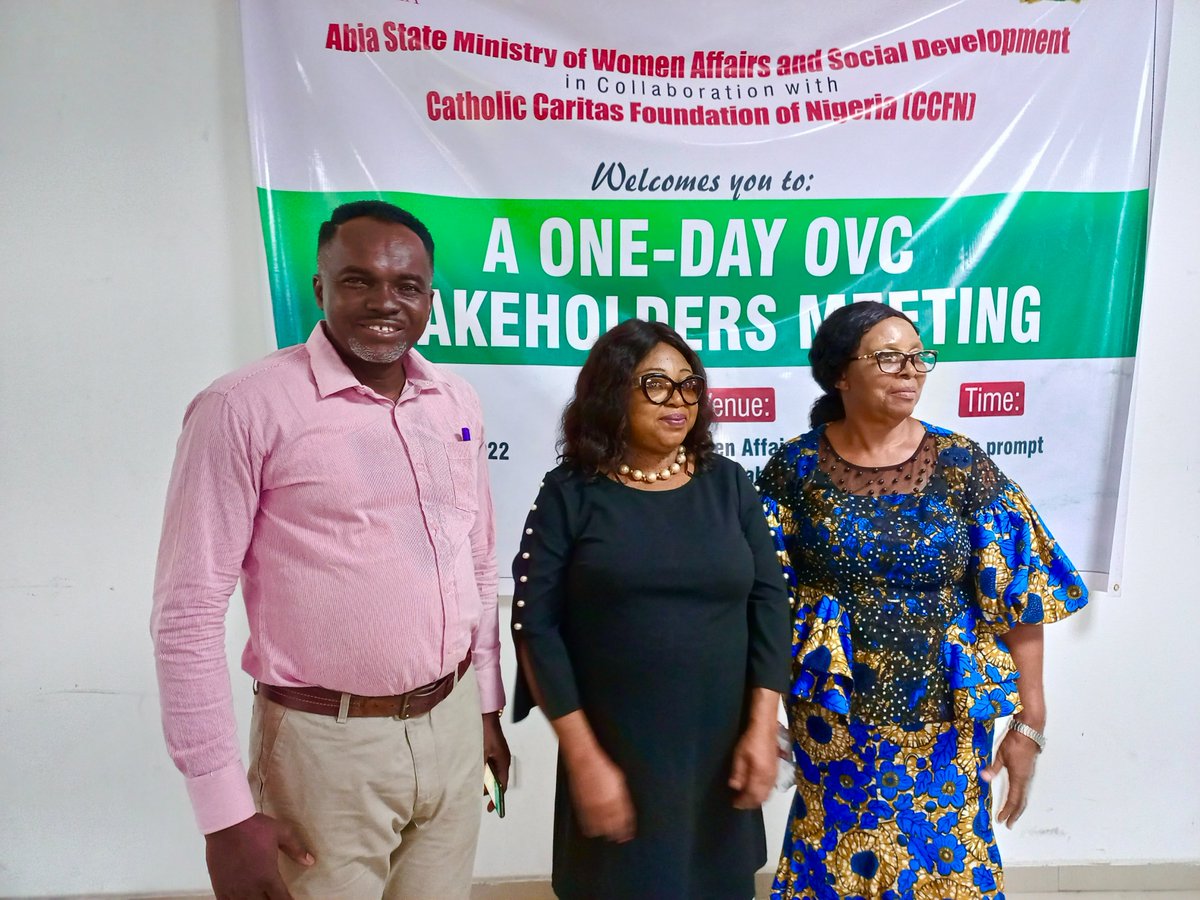 CCFNigeria's tweet photo. The Orphans and Vulnerable Children #4gates program funded by #CDC has continued to extend its’ support in Abia state. #Caritas Nigeria with the Ministry of Women Affairs and Social Development of #Abia State, had a Stakeholders meeting to further outline the aim of the project. https://t.co/t0Tgo1P19M