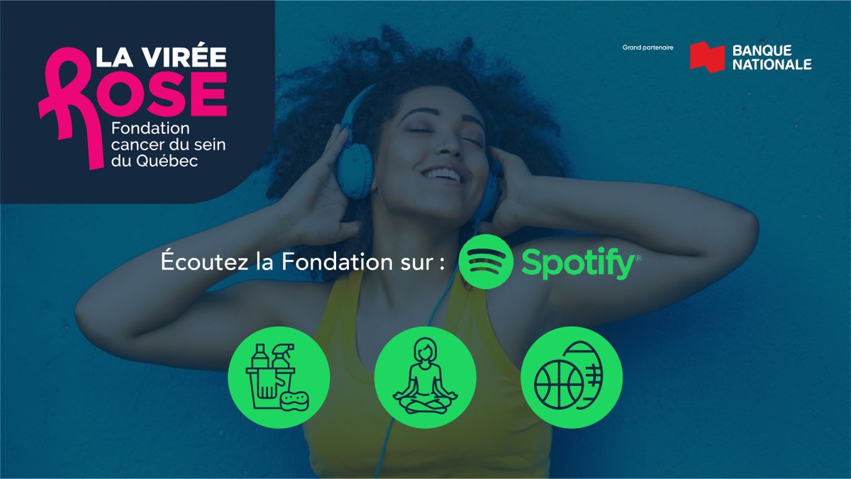 CancerseinQC's tweet photo. Des listes de lecture @Spotify , adaptées aux différentes activités entreprises lors de votre participation à la #ViréeRose, sont disponibles. 🎧🤸‍♀️
Bonne écoute💕🎼 :  https://t.co/KgfKPjpR5X

#fcsq #qbcf #breastcancer #cancerdusein https://t.co/SUmps2O0rY