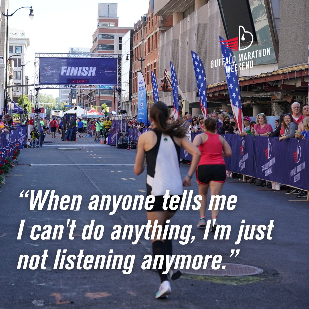 BuffaloMarathon's tweet photo. "When anyone tells me I can't do anything, I'm just not listening anymore."
-Florence Griffith Joyner, Three-Time Gold Olympian
#buffalomarathon #buffalorunners #RunBuffalo #nyrr #marathon #5k #10k #halfmarathon https://t.co/GD4jLgTssM