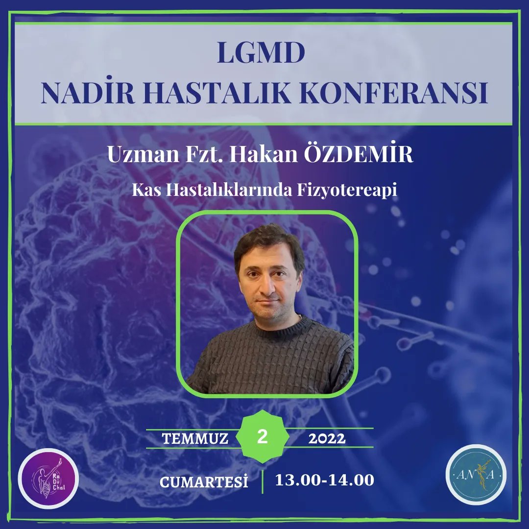 Anka_Lgmd's tweet photo. 2 Temmuz 2022 Cumartesi günü Üsküdar Bağlarbaşı Kongre ve Kültür Merkezi'nde gerçekleştireceğimiz "Nadir Hastalık Konferansı"nda Sayın Fzt. Hakan Özdemir hocamız "Kas Hastalıklarında Fizyoterapi" konulu sunumunu bizlerle paylaşacaktır.
@fzthakanozdemir https://t.co/MCULAGlrXN