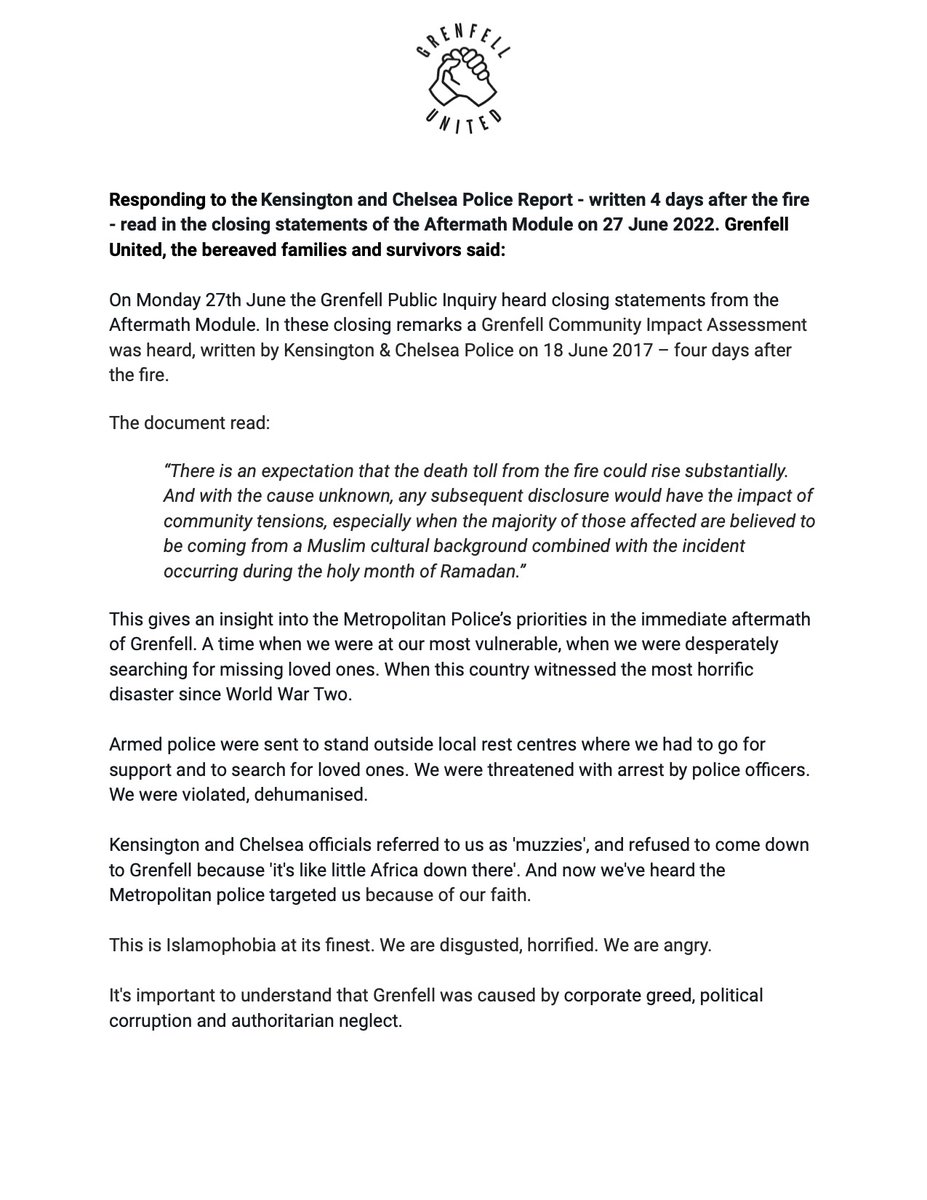 Grenfell United tweet media