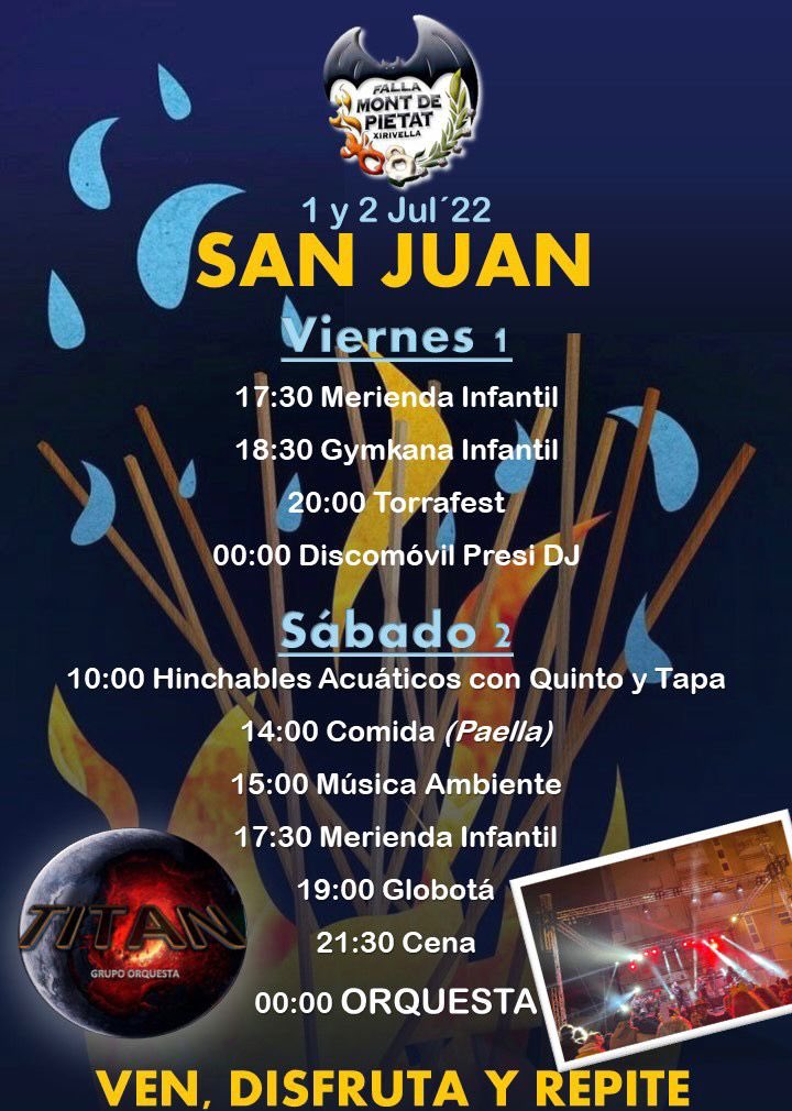 🥳 ¡Familia!

🎉 Mañana tenemos la fiesta de #SanJuan en nuestra falla.

🧘🏻‍♂️ El equipo tratará de mantener una buena conducta y no comportarse de forma violenta durante la celebración.

#FairPlay