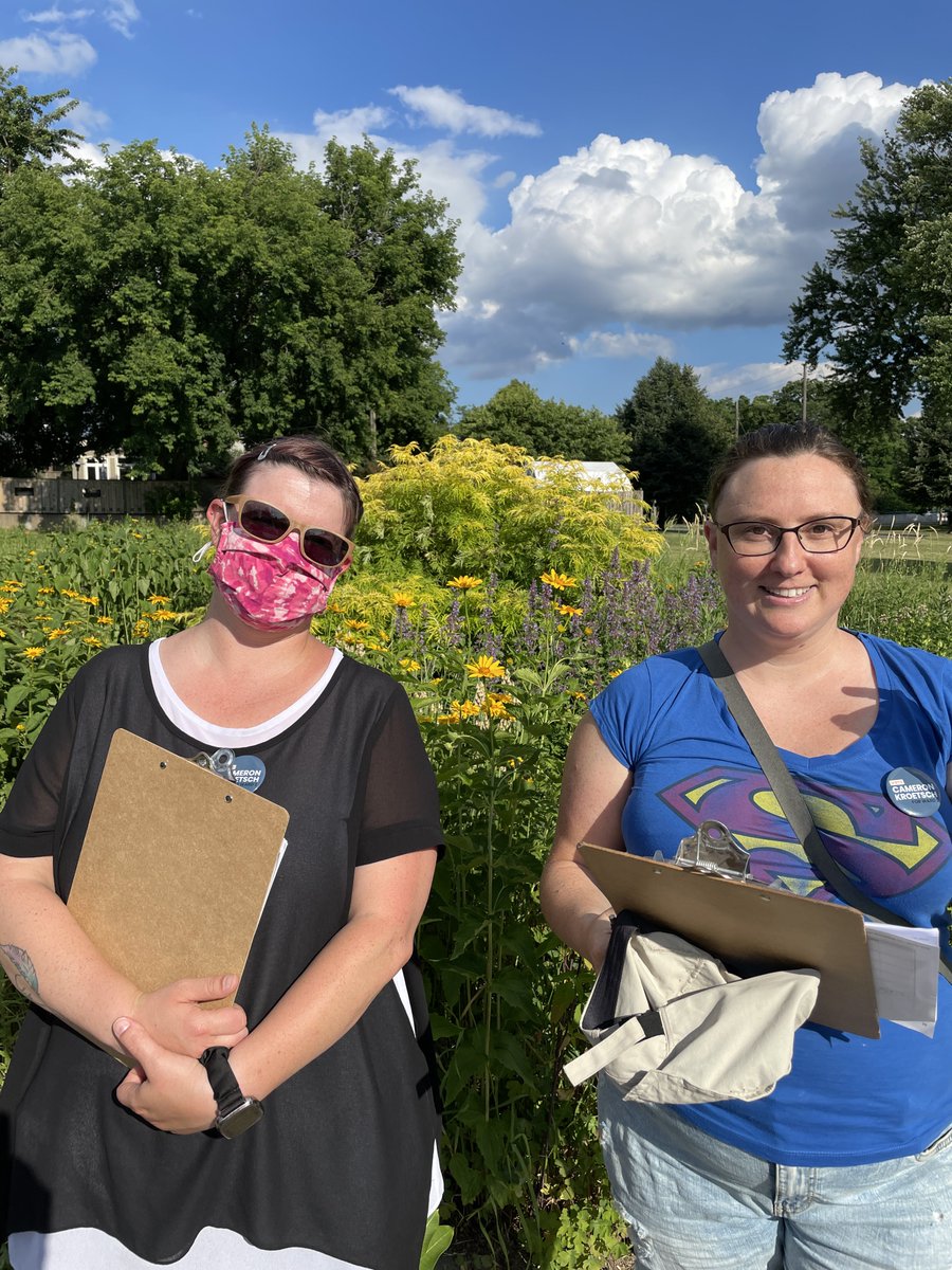 CameronKroetsch's tweet photo. Our last June canvass was out in the North End. We had a great time chatting with neighbours about our platform and got a lot of positive feedback. Huge thanks to volunteers Jake and Christine for joining me. See you in July, Ward 2! #HamOnt #CatsForCameron https://t.co/TsO4kzRIoN