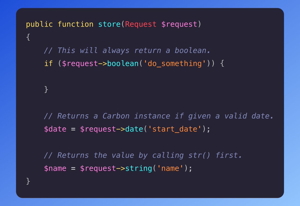 You can use the boolean() / date() / string() methods on the Request object instead of manually type-casting request parameters