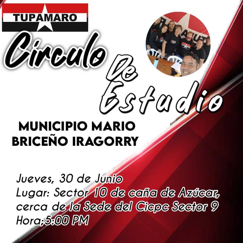 MBI_Rebeldes's tweet photo. #30Jun 
¡Amar es Educar !
El Glorioso Municipio Mario Briceño Iragorry te invita al Círculo de Estudio hoy  a las 5 pm Te esperamos! 
Debemos trabajar para el fortalecimiento del Intelectual Colectivo, Entender y Comprender.
@WBenavides_MRT
@BloqCentroOccid 
#LaEraRebelde https://t.co/vXjSPKmNPR