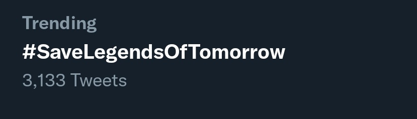The hashtag is trending on this last day of pride month! 🏳️‍🌈

Let's continue talking about these LGBTQ+ characters we love so much and deserve to continue their story!

Reply this tweet with the hashtag and anything you want!

Representation matters!!

#SaveLegendsOfTomorrow