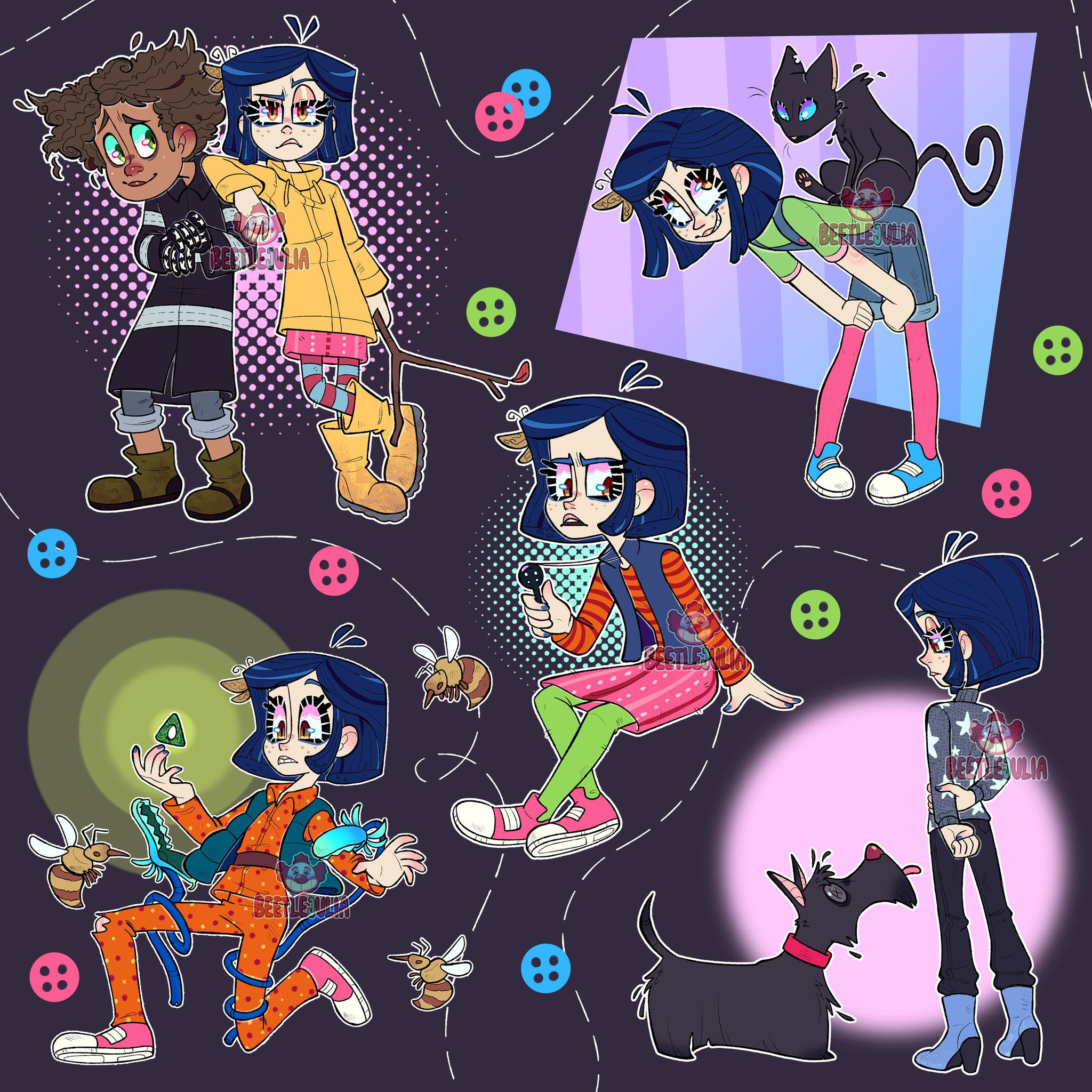 Beetlejulia on Twitter: "Coraline outfits 🐈\u200d⬛ #coraline #stopmotion #laika  #laikastudio #wybie #othermother #beldam #henryselick #horrorfilm  #nostalgia https://t.co/By47LGXcfK" / Twitter