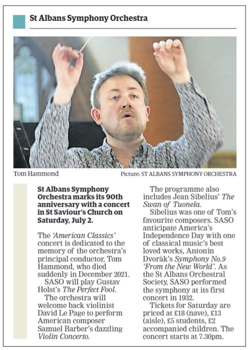 This Saturday! 7.30pm St Saviour's Church, Sandpit Lane #StAlbans #music ticketsource.co.uk/stalbanssympho…