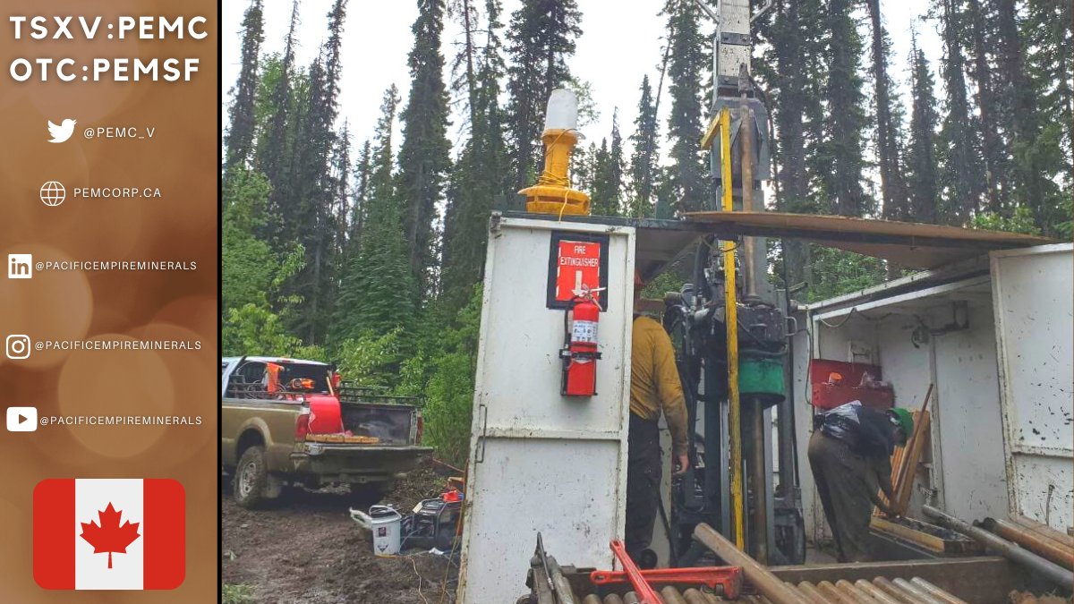 Here's an action shot 📸 Diamond drilling is well underway at Pacific Empire's flagship #copper project Jean Marie in north-central British Columbia, Canada. We're drilling in porphyry country up here! ⛏️💪🇨🇦 @PEMC_V $PEMC $PEMSF