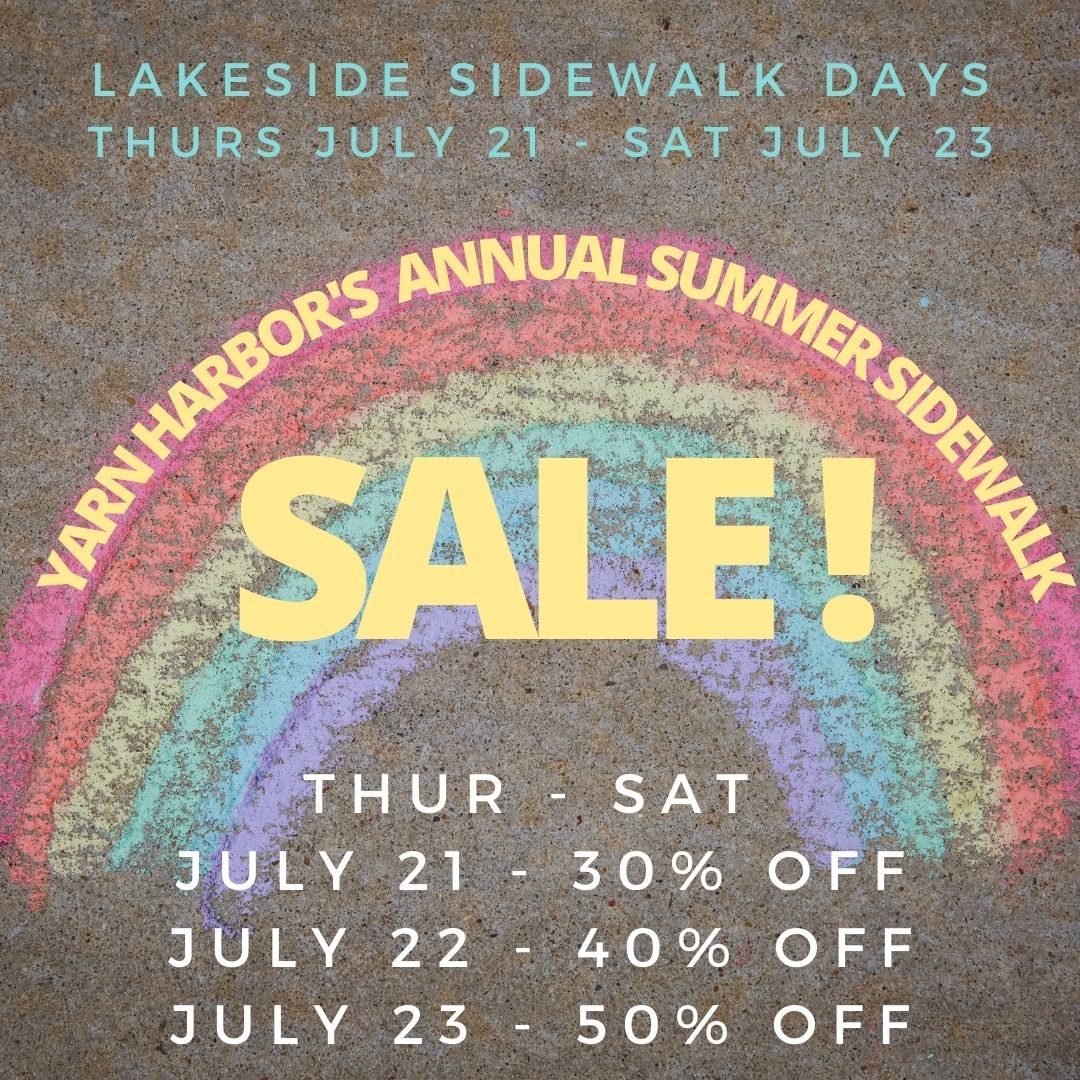 Summer events at Yarn Harbor! Check these out. Sales, Fashion Show, and Virtual Summer Crawl. bit.ly/3I3YLKG