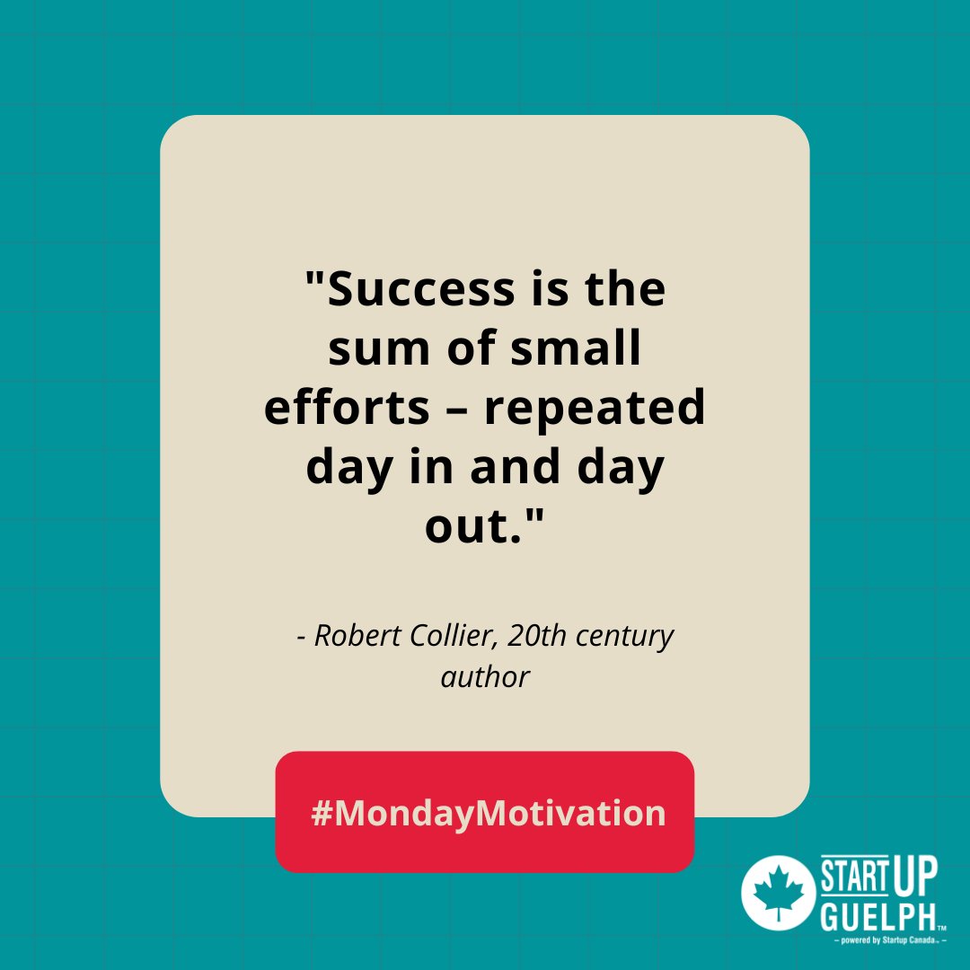 startup_guelph's tweet photo. Another short and sweet #MondayMotivation, brought to us by Robert Collier, 20th century author...
#Guelph #guelphbusiness #inspiration #entrepreneurs #authors #selfhelpauthor #smallbusiness #startups #innovation https://t.co/y2rIJbQm9y
