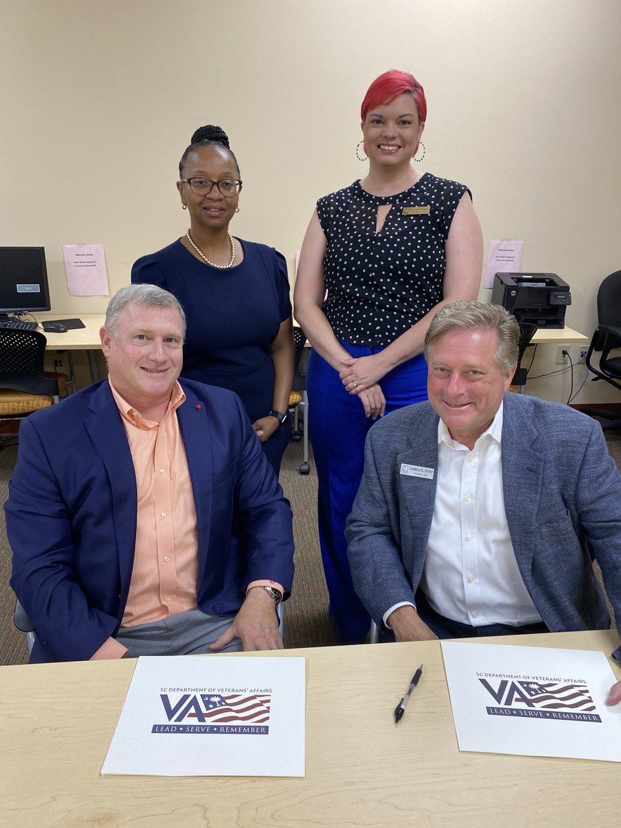 This week, our president James Stiff signed an agreement with <a href="/4SCVETS/">South Carolina Department of Veterans' Affairs</a> and joined the South Carolina Veteran Coalition, providing wrap-around services to military family members seeking employment. goodwillworks.org/blog/2022/06/3…