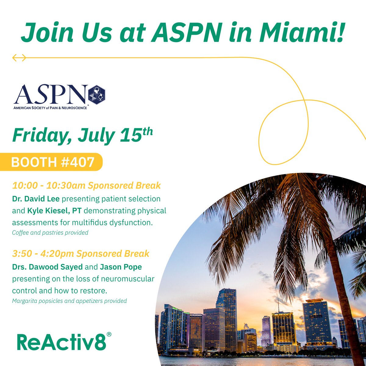 MainstayMedical's tweet photo. Come join us at booth #407 at ASPN!
#aspn22 #mainstaymedical #reactiv8
#restorativetherapy #multifidusdysfunction https://t.co/0FmGXBCVSK