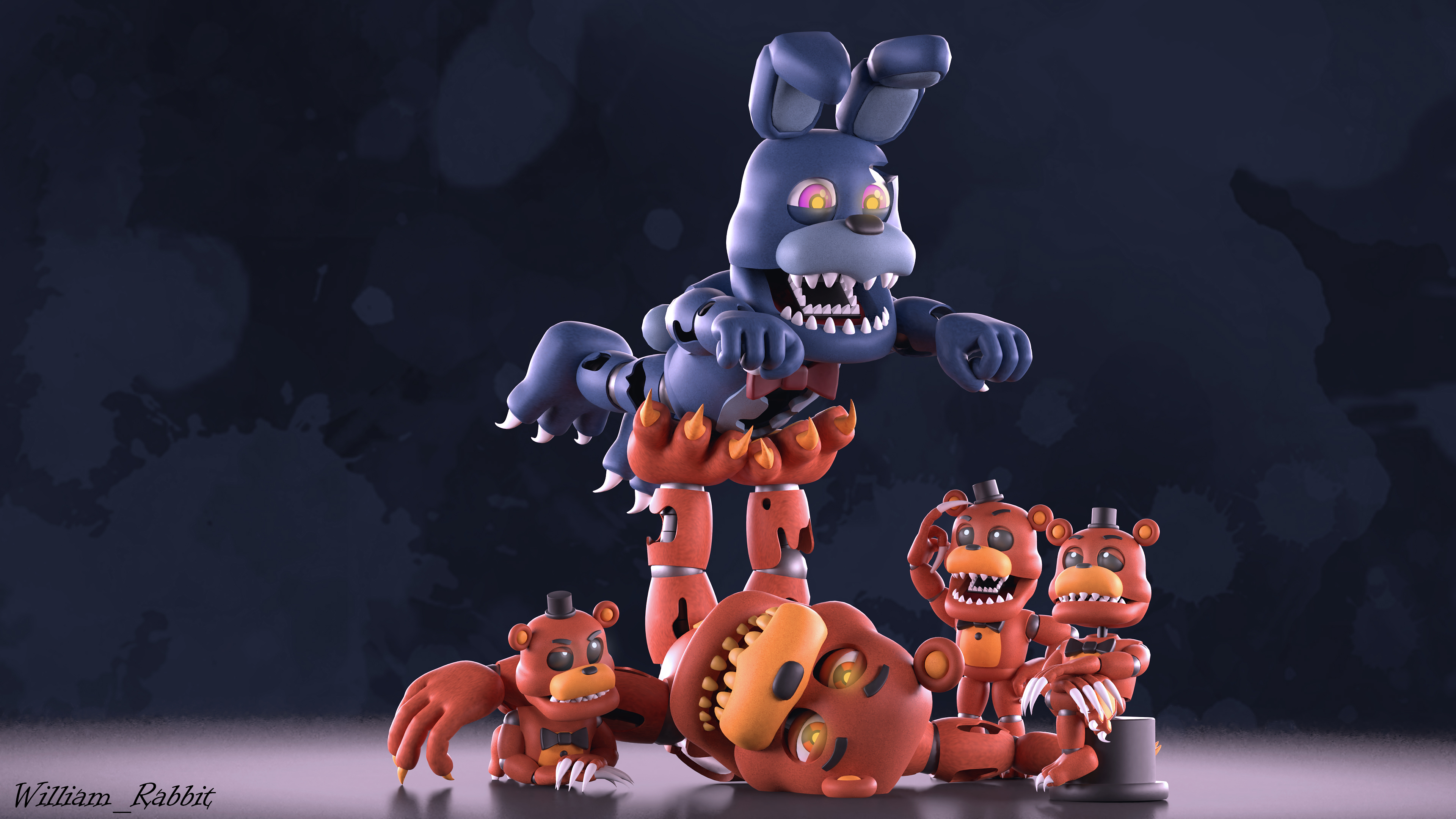 A.D.V Nightmare bonnie model (for eveyone who love fnaf world) :  r/fivenightsatfreddys