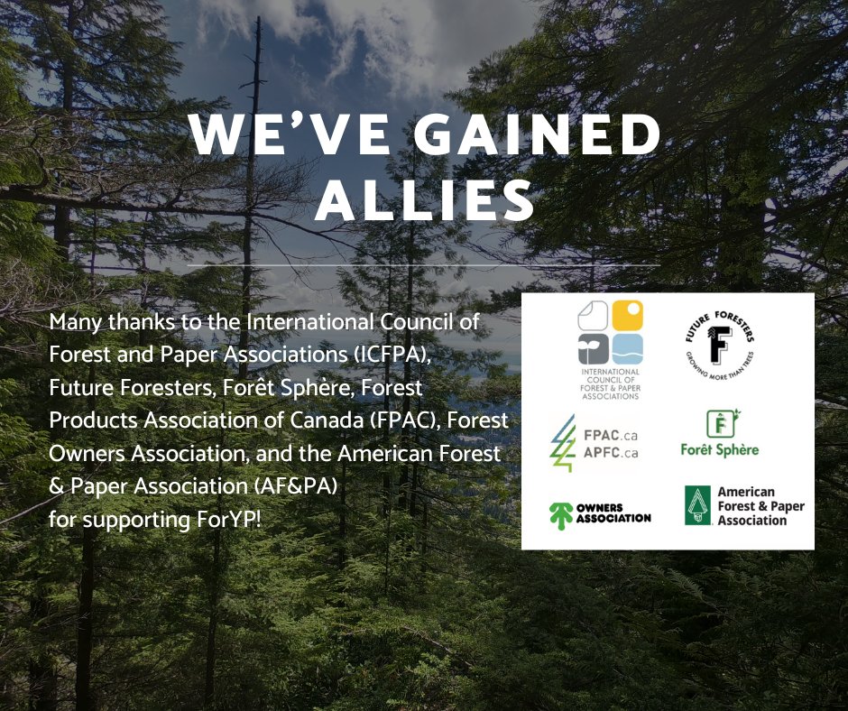 ForYPorg's tweet photo. The @forYP appreciates the support from @forestandpaper @FPAC #ICFPA #ForêtSphère #FutureForesters #ForestOwnersAssociation towards realizing our goal of connecting young professionals in the forest sector. Learn more about ForYP in this press release: https://t.co/jLGdG4dRDl https://t.co/vwvhyyImIs