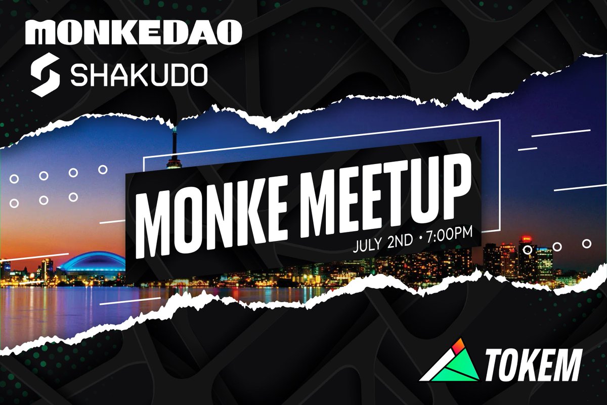 tokemapp's tweet photo. Weโre stoked to partner with @shakudo_io and @MonkeDAO for this Saturdayโs Monke Meetup ๐
See ya there! ๐
#MonkeMeetup #TOKEM https://t.co/d5Dzjxsu8R