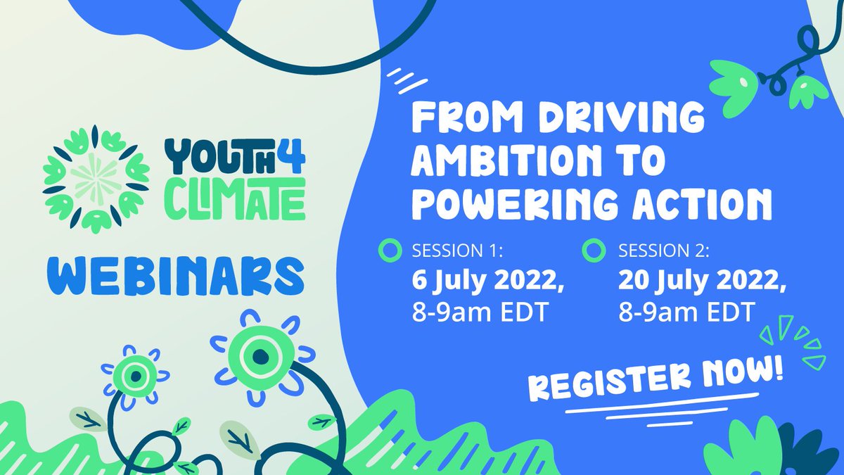 UNDP4Youth's tweet photo. Interested in hearing more about youth-led #ClimateAction and solutions?

Join #Youth4Climate: From Driving Ambition to Powering Action Webinar 👇

🟢 Day 1: 6 July, 8am-9am EST
🟢 Day 2: 20 July, 8am-9am EST

➡️Registration https://t.co/ZU5yVfcCmB
➡️Visit https://t.co/bhrZvud81w https://t.co/gc3YmlUBOl