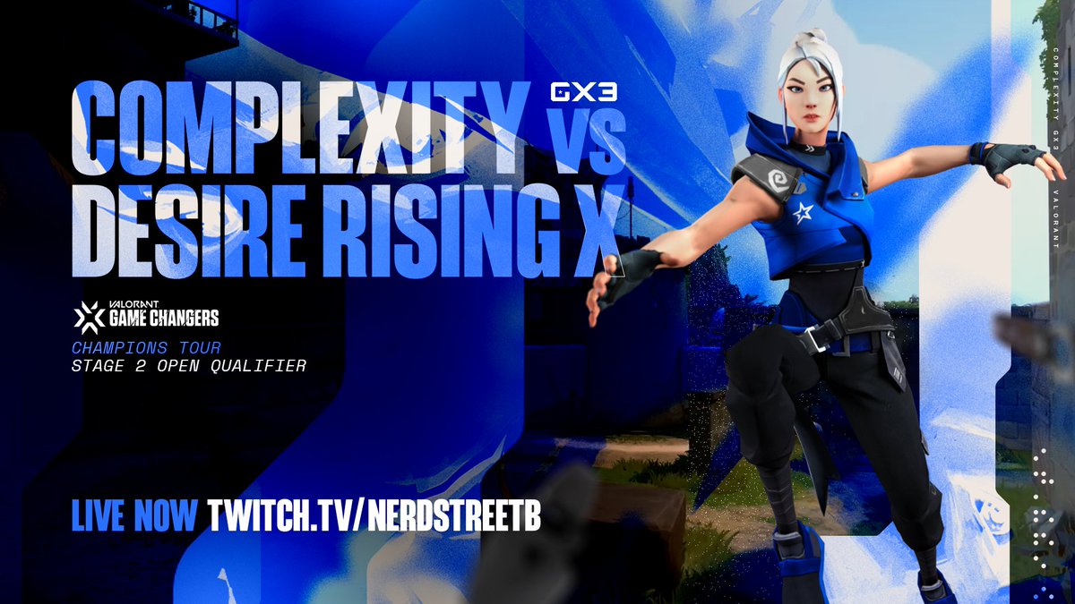The debut of the new GX3 is NOW! 

Tune in and support the team as they battle through the VCT Game Changers Stage 2 Qualifier!

🔔@COLUpdate
📺 twitch.tv/nerdstreetb

#COLGX3 #WeAreCOL