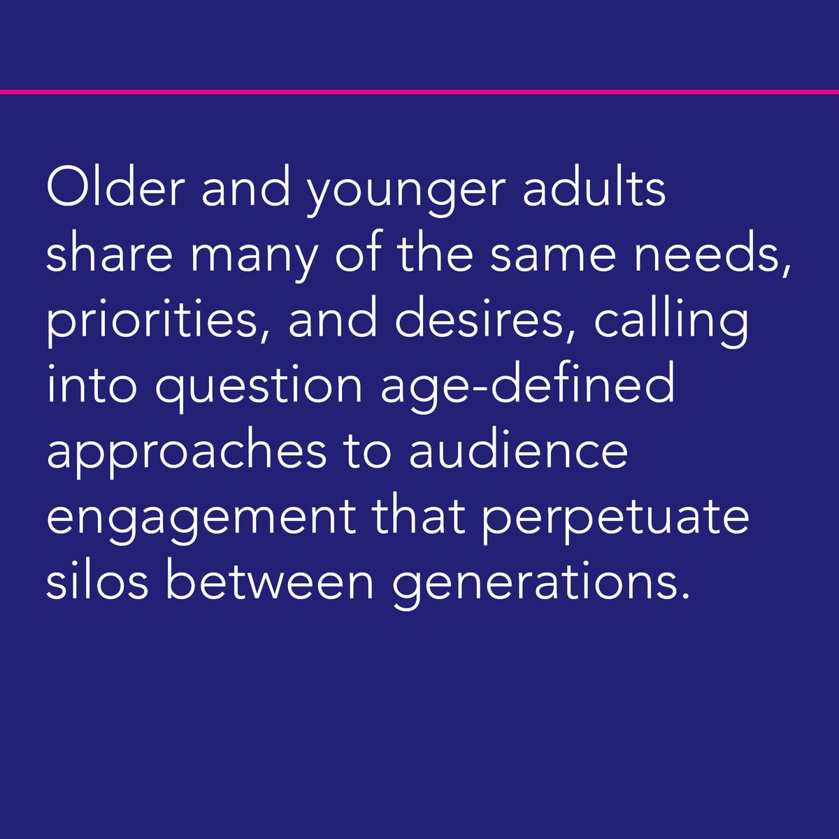 The Untapped Opportunity: Older Americans &amp; The Arts report from <a href="/CultureTrack/">Culture Track</a> encourages #arts and cultural organizations to challenge perceptions about age. <a href="/LaPlacaCohen/">LaPlaca Cohen</a> <a href="/SloverLinett/">Slover Linett Audience Research</a> #CultureTrack #CCTTstudy