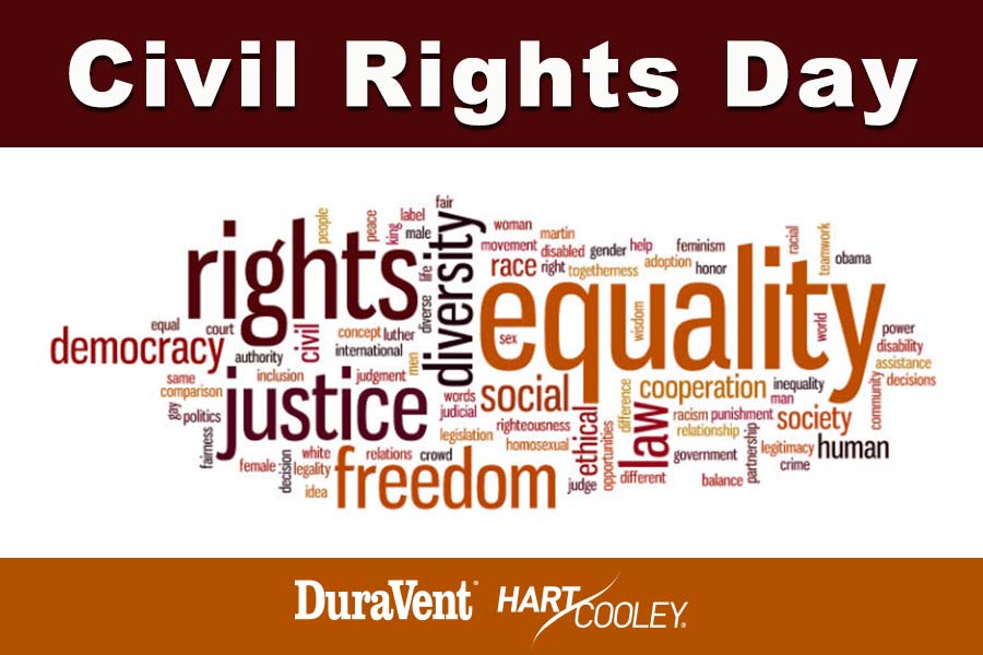 "Injustice anywhere is a threat to justice everywhere." – Martin Luther King Jr. #civilrightsday #equal #freedom #love #Duravent #hartandCooley