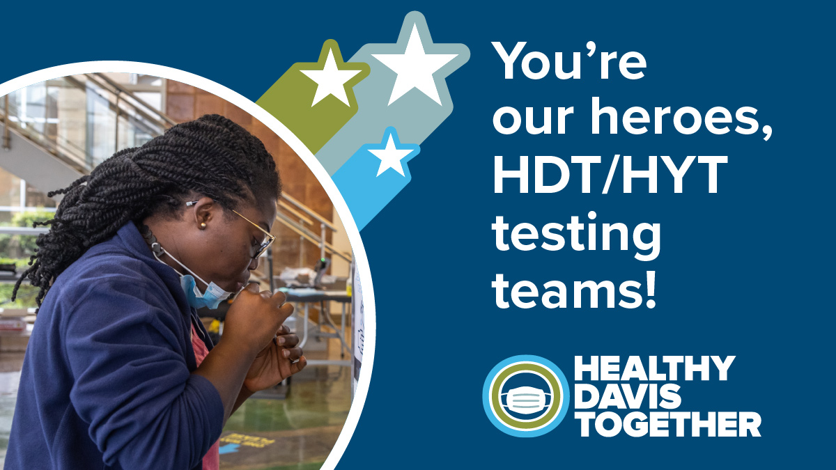 We’re extremely grateful to our testing site and mobile testing teams. With your help, we conducted more than 850,000 COVID-19 tests and identified nearly 15,000 positive cases across <a href="/CityofDavis/">City of Davis</a> and <a href="/YoloCountyCA/">YoloCountyCA</a>. Thank you for helping us prevent the spread! #HealthyDavisHero