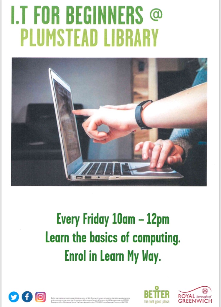 PlumsteadLibrary (@plumstead_lib) on Twitter photo In an increasingly digital world it’s easy to feel left behind. If you know anyone who could benefit from Basic IT training, encourage them to contact #PlumsteadLibrary. We have self paced sessions, every Friday 10am -12pm. 💻 🖨✨
<a href="/Royal_Greenwich/">Royal Borough of Greenwich</a>
<a href="/greenwichlibs/">Royal Greenwich Libraries</a>
<a href="/Better_UK/">Better</a> In an increasingly digital world it’s easy to feel left behind. If you know anyone who could benefit from Basic IT training, encourage them to contact #PlumsteadLibrary. We have self paced sessions, every Friday 10am -12pm. 💻 🖨✨
<a href="/Royal_Greenwich/">Royal Borough of Greenwich</a>
<a href="/greenwichlibs/">Royal Greenwich Libraries</a>
<a href="/Better_UK/">Better</a>