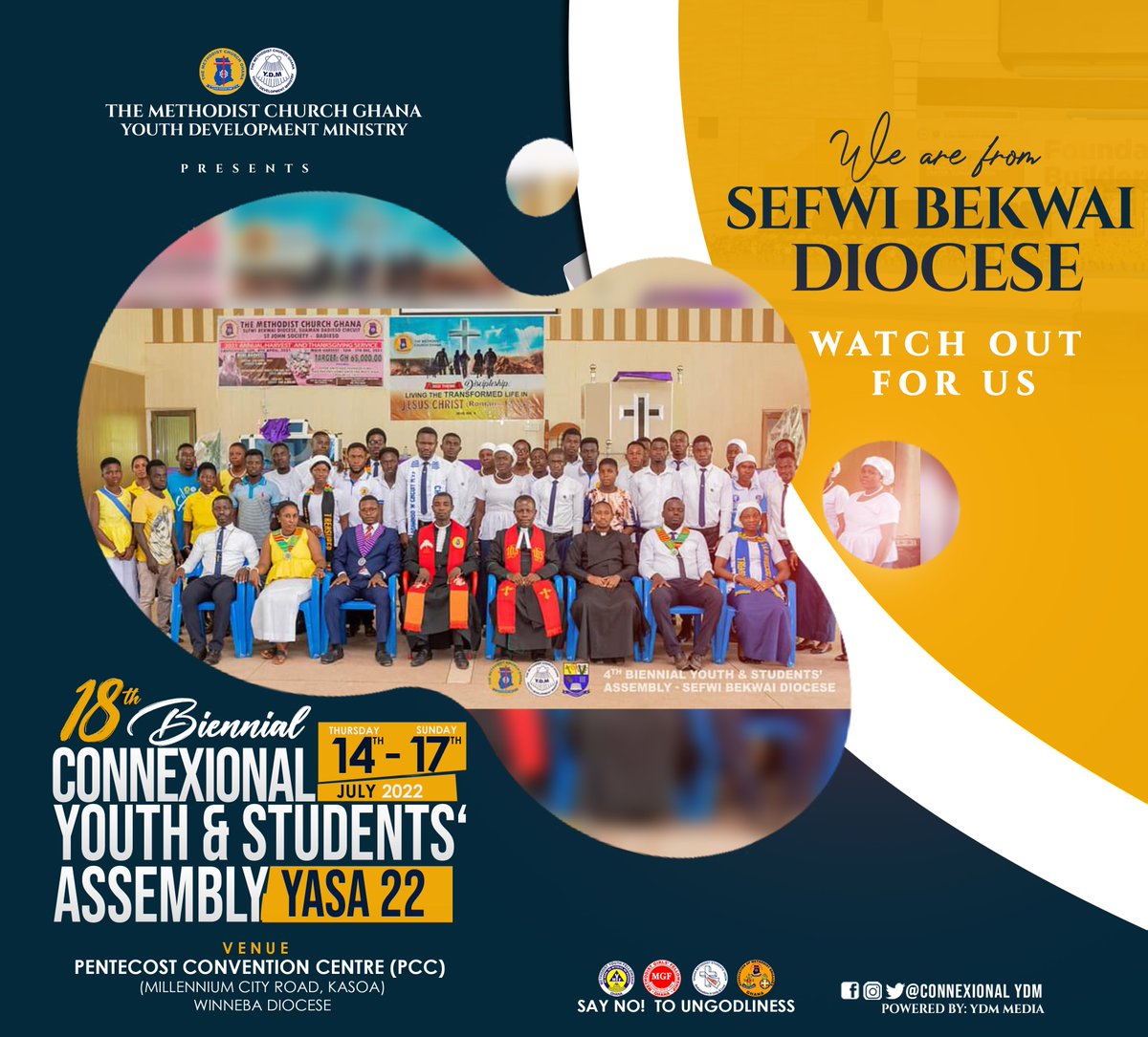 Connexionalydm's tweet photo. WILL YOU BE PART OF THE 2000 DELEGATES?

Join The Connexional YASA Train in your Diocese NOW ❗ 🚆🚇🚊 

WATCH OUT FOR US...
👇👇👇👇👇👇
 SEFWI BEKWAI DIOCESE

#MCG
#YDM
#YASA2022 
#2000Delegates 
#TransformationalYASA https://t.co/dXSpb8PgVZ