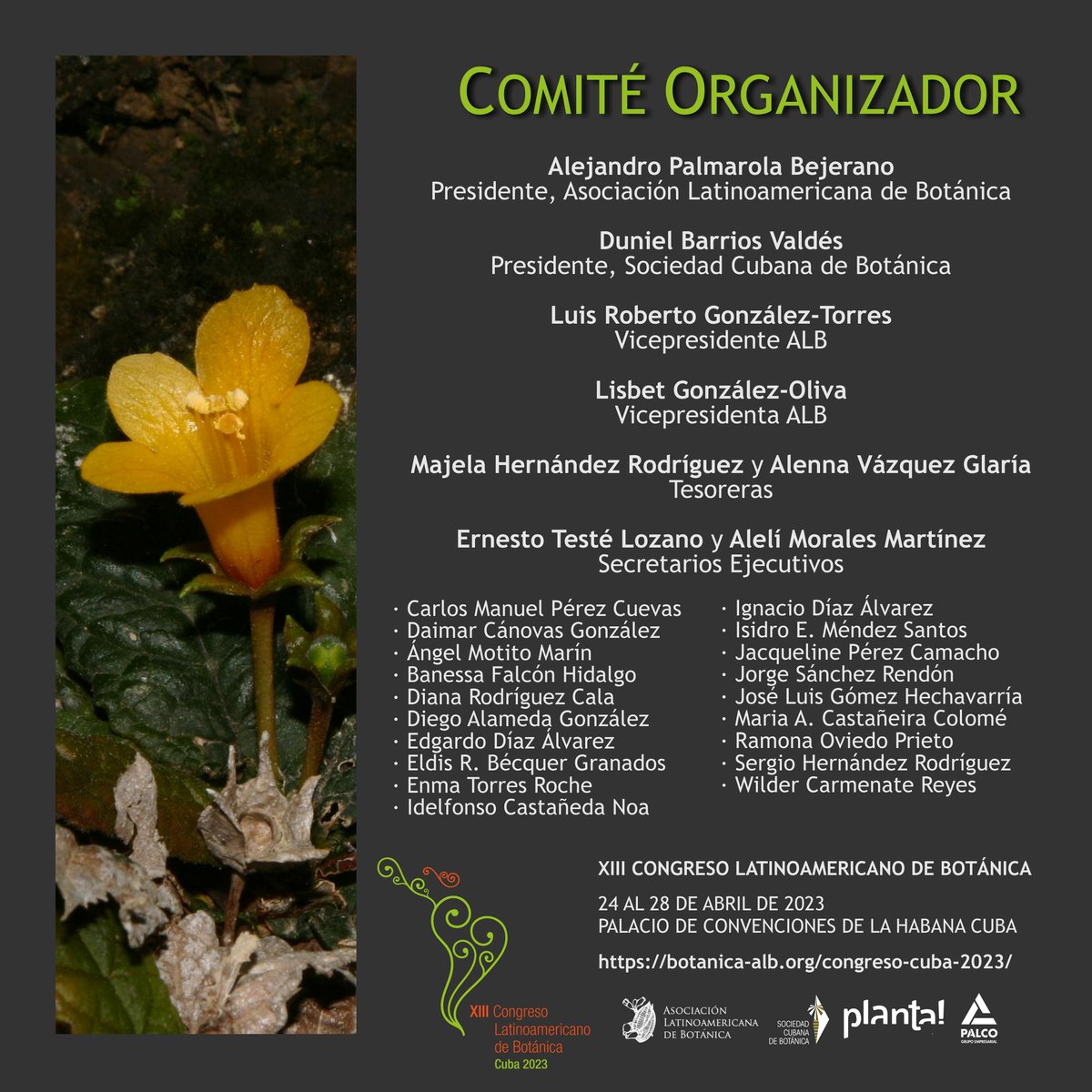 📢    Del 24 al 28 de abril de 2023 XIII Congreso Latinoamericano de Botánica en LaHabana #Cuba ‼️
Para más información 👉botanica-alb.org