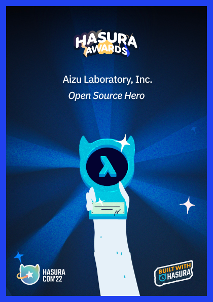PromptQL's tweet photo. Congratulations to @aizulab for winning the HASURAward for Open Source Hero!๐
#HasuraCon #GraphQL4everyone https://t.co/uU1AAVSH5p
