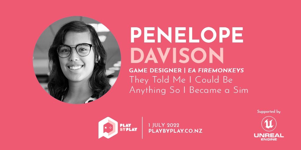 Today!

We have an awesome talk scheduled at 12.30 NZT by <a href="/_brightflower/">Penelope (she/her) 🌻🏳️‍🌈</a>, Game Designer at EA Firemonkeys, premiering here: youtube.com/watch?v=Jjfvq_… 

Proudly supported by <a href="/UnrealEngine/">Unreal Engine</a>