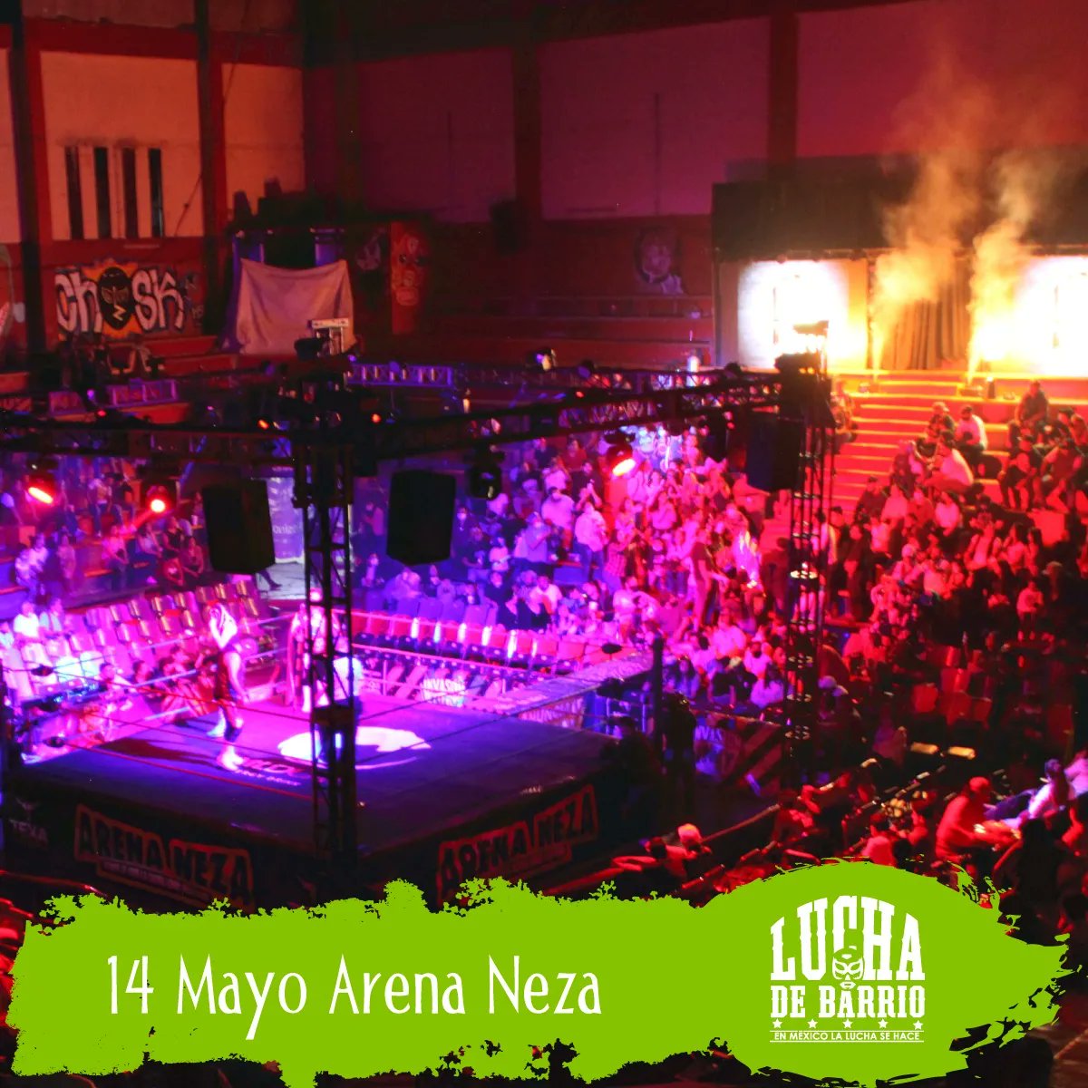lucha_mx's tweet photo. #TBT del 14 de mayo en la Arena NeZa. En el debut de #LuchaDeBarrio https://t.co/YhOgqAgluN