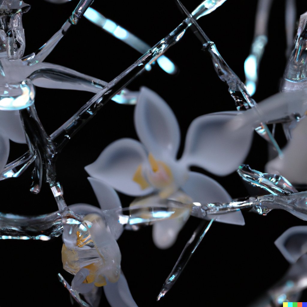 tankydarling's tweet photo. Glass orchids shattering.
Like the bottom of the swamp,
like a tar pit,
like the maelstrom.

I am feeding the machines with my poetry, carefully crafting words and sentences, giving hints and figuring out how to better communicate my specific visions. It’s Tanky x DALL-E https://t.co/QedXjoY2pt