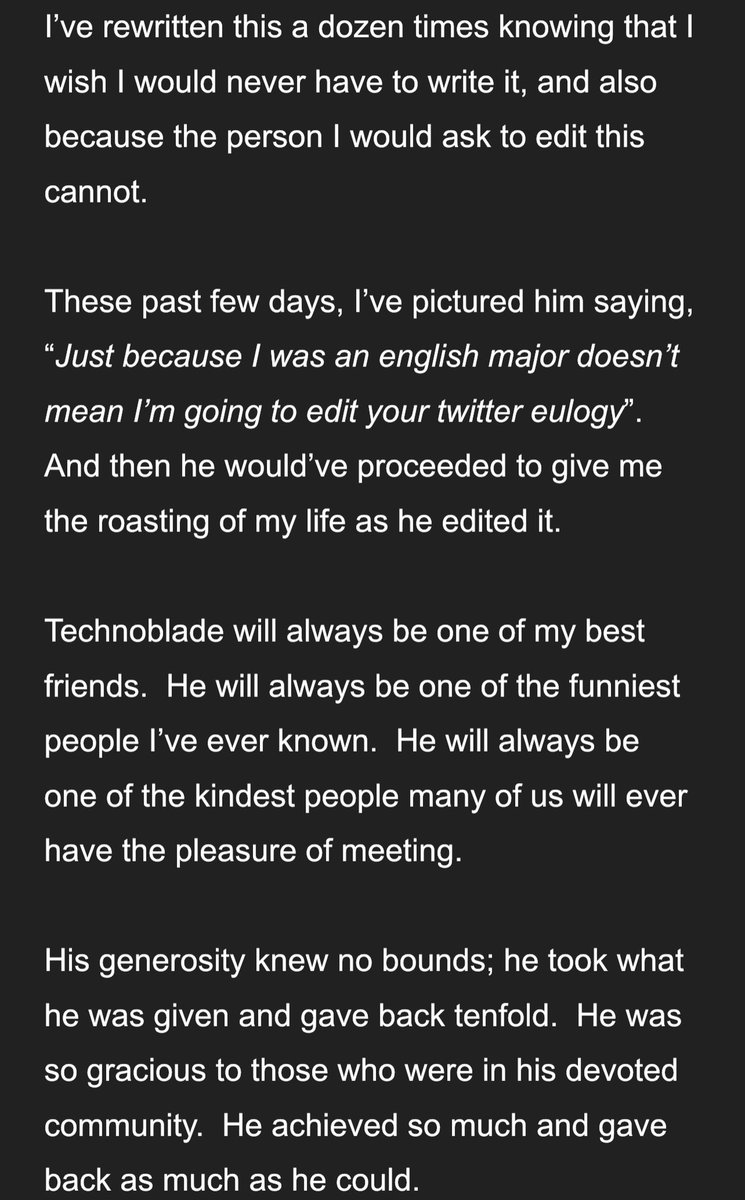sophietexas_'s tweet image. i’ve been trying to find the words the past few days. my friend. my king. technoblade forever.