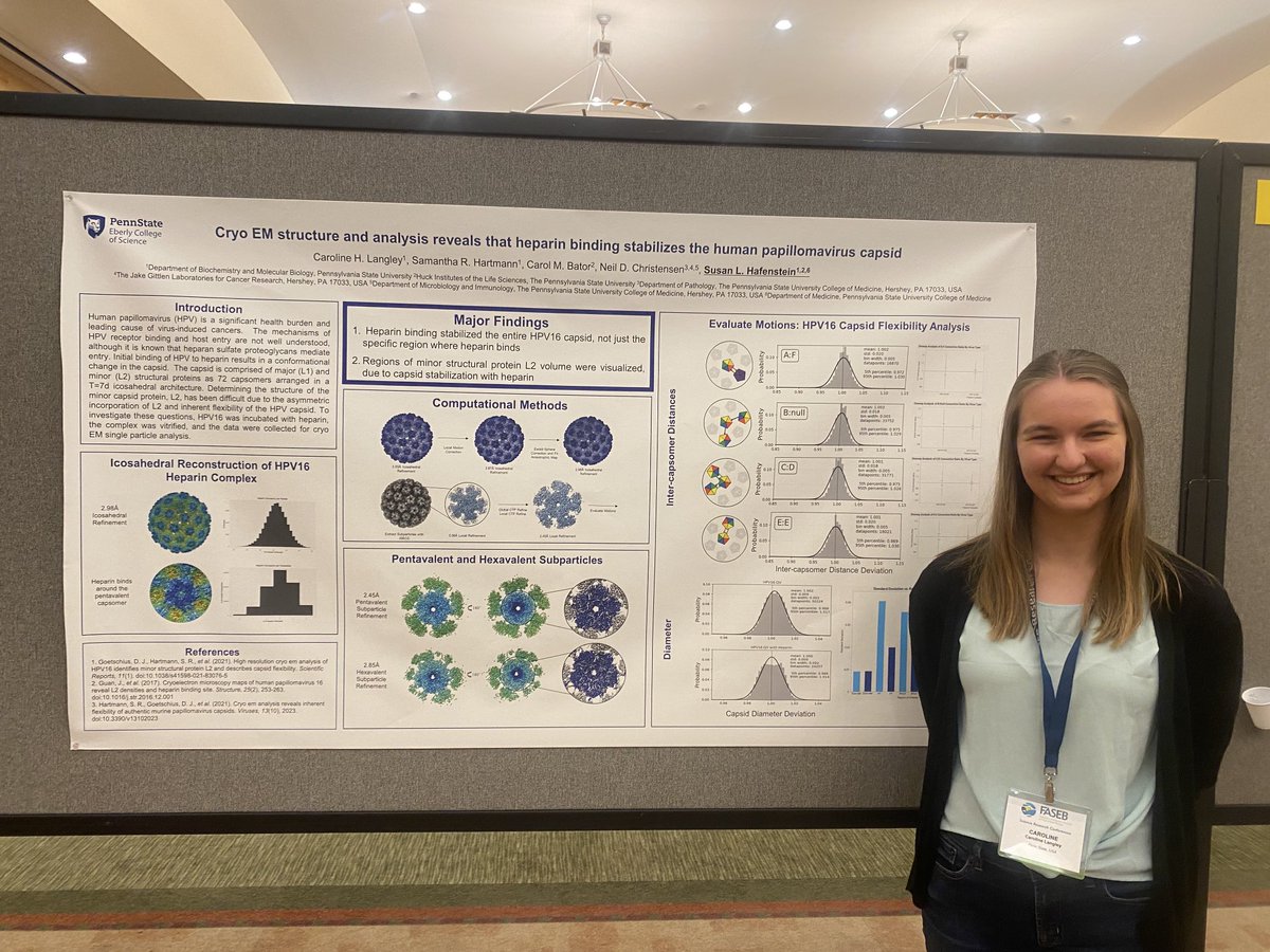 SuHafenstein's tweet photo. Caroline Langley at her poster  #VSA2022 #FASEB2022 #cryoEM https://t.co/R7jWwQVgG3