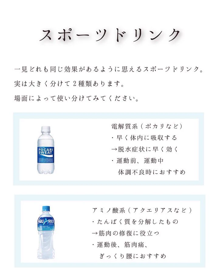 使い分けができるって知ってた？スポーツドリンクで今年も暑さを乗り越えよう！