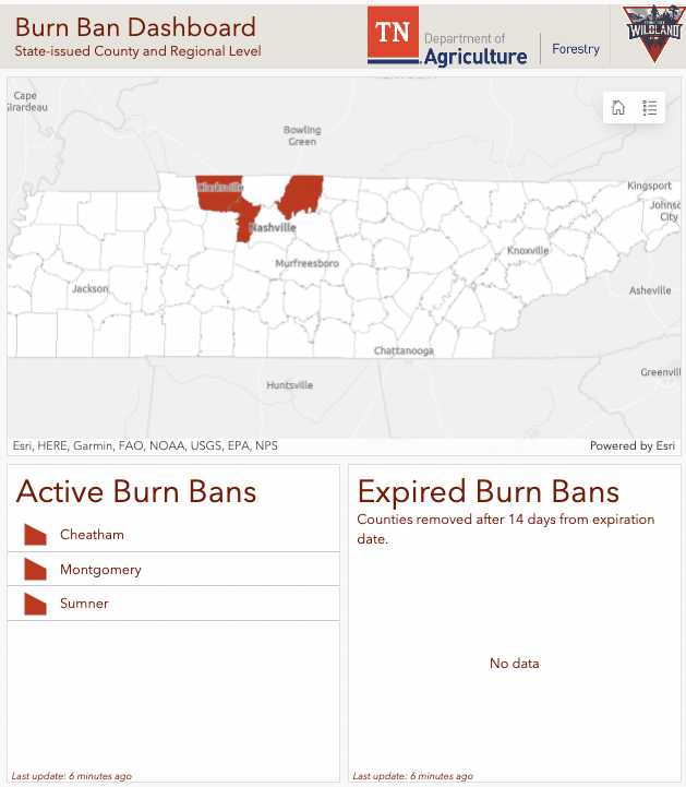 TN Dept. of Ag on Twitter "🔥 Burn Ban Update June 30 🔥 Commissioner