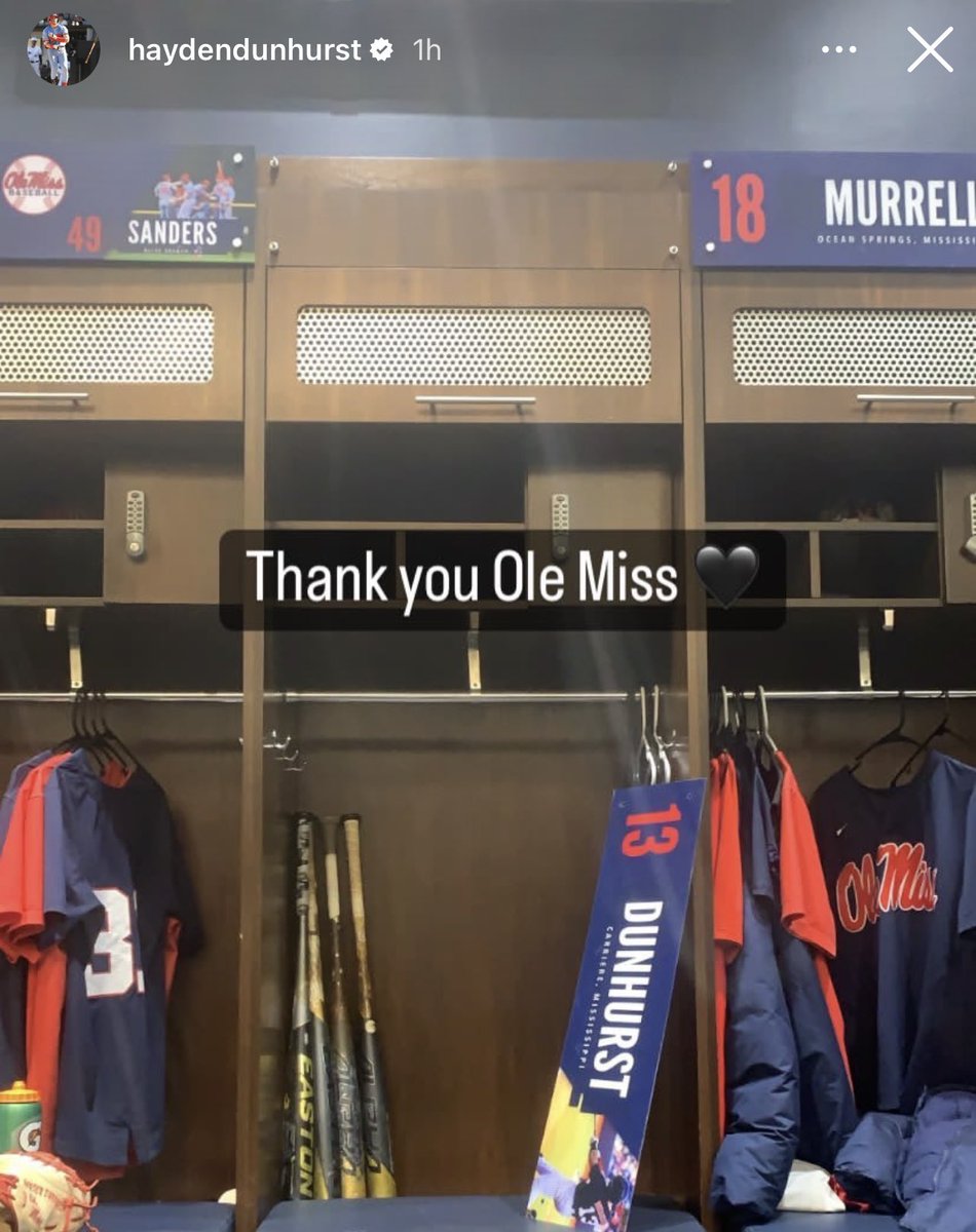 BradLoganTOC's tweet photo. Recently posted by Ole Miss catcher Hayden Dunhurst. 

#RebsBSB https://t.co/iI7xxIejA9